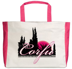 corfu beach tote bag
